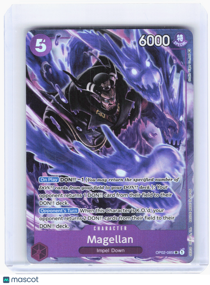 2023 One Piece—Magellan #OP02-085 Paramount War—Super Rare Foil