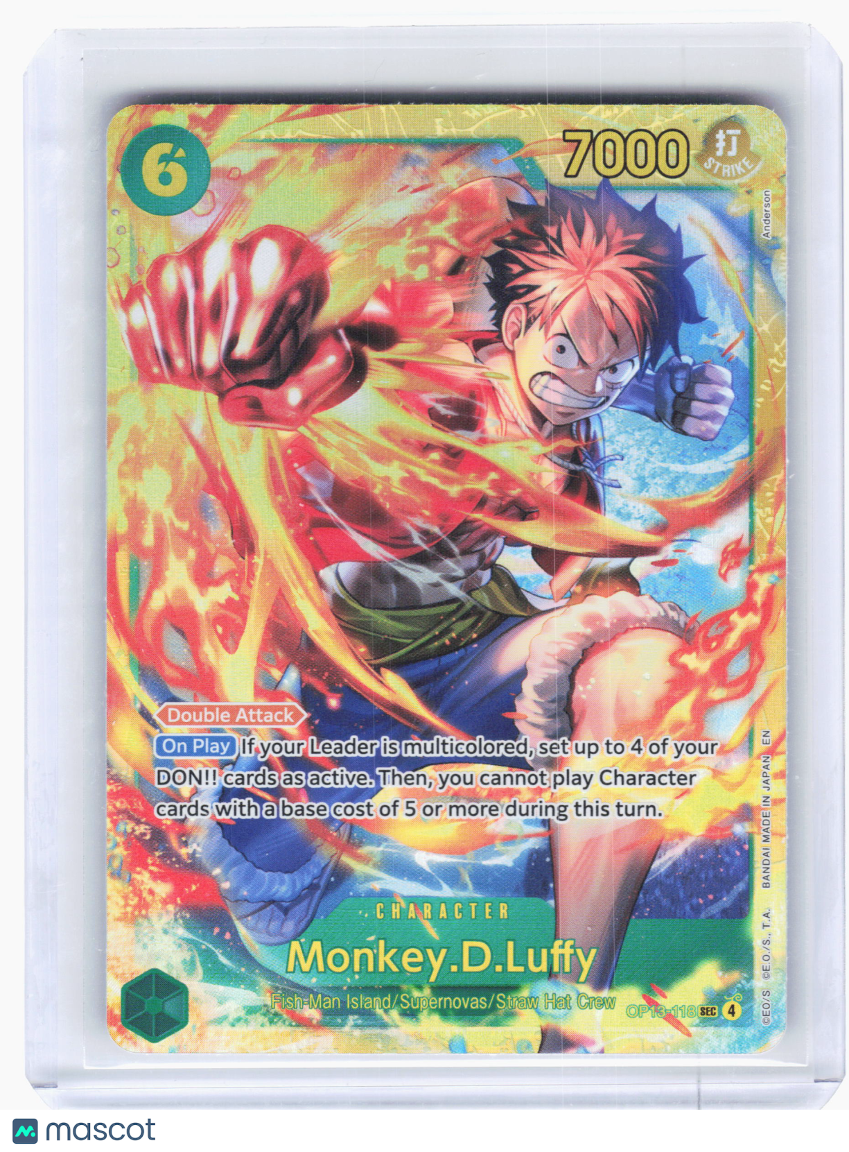 2025 One Piece—Monkey.D.Luffy #OP13-118 Carrying On His Will—Secret Rare Foil
