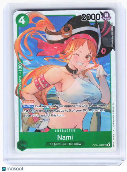 2026 One Piece—Nami #OP14-031 The Azure Sea's Seven—Super Rare Foil