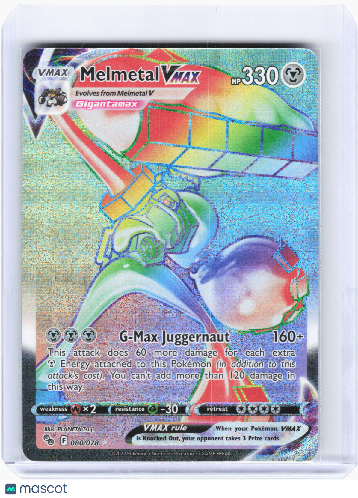 2022 —Melmetal VMAX #80/78 Pokemon GO—Secret Rare Holo