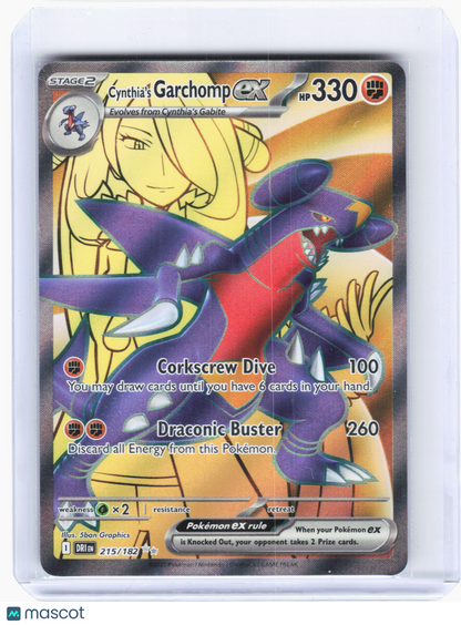 2025 Pokemon—Cynthia's Garchomp ex #215/182 Destined Rivals—Ultra Rare Holo