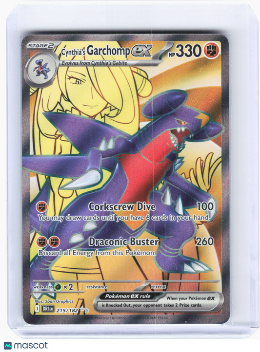 2025 Pokemon—Cynthia's Garchomp ex #215/182 Destined Rivals—Ultra Rare Holo