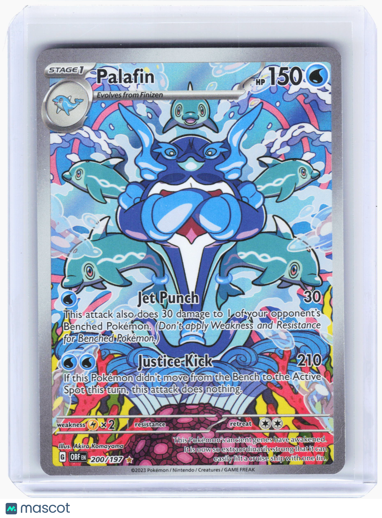 2023 Pokemon—Palafin #200/197 Obsidian Flames—Illustration Rare Holo