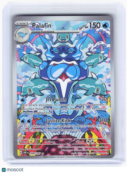 2023 Pokemon—Palafin #200/197 Obsidian Flames—Illustration Rare Holo