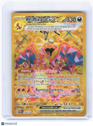 2023 Pokemon—Charizard ex #228/197 Obsidian Flames—Hyper Rare Holo