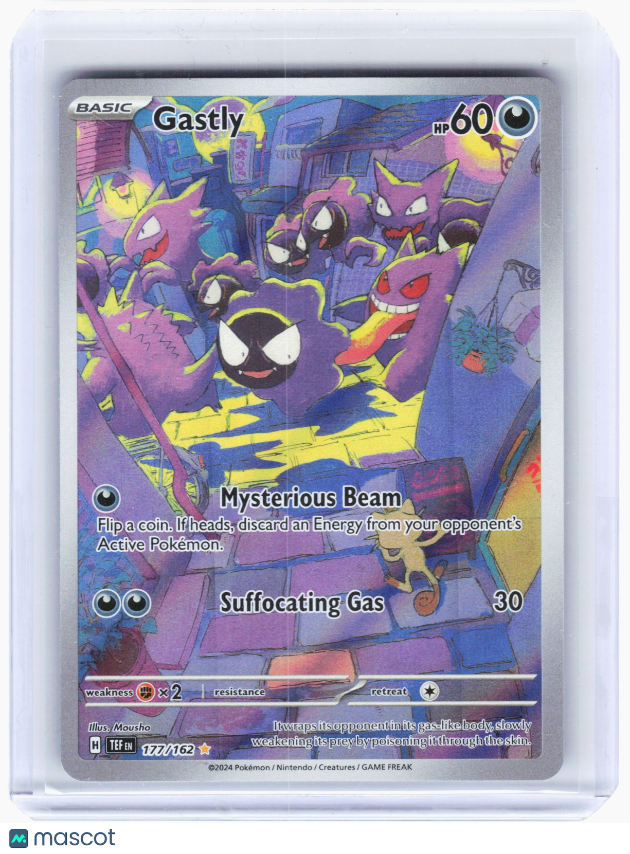 2024 Pokemon—Gastly #177/162 Temporal Forces—Illustration Rare Holo