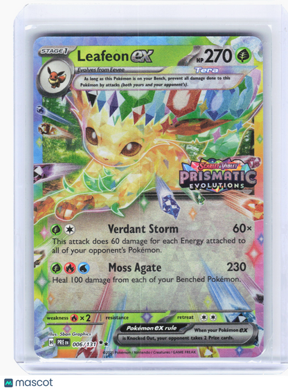 2025 Pokemon—Leafeon ex #6/131 Prismatic Evolutions—Double Rare Holo