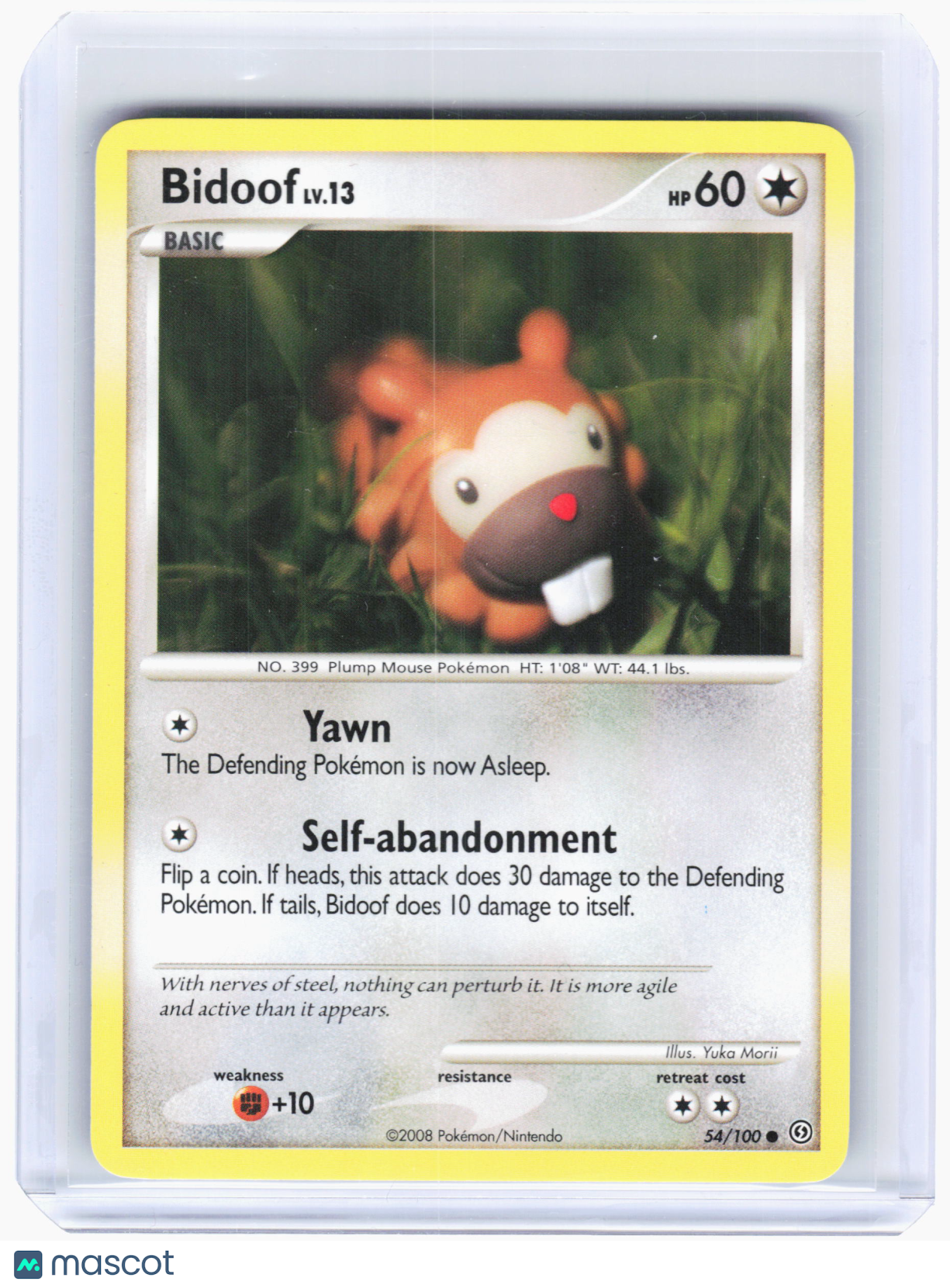 2008 Pokemon—Bidoof #54/100 Stormfront—Common Non-Holo