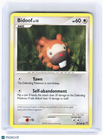 2008 Pokemon—Bidoof #54/100 Stormfront—Common Non-Holo