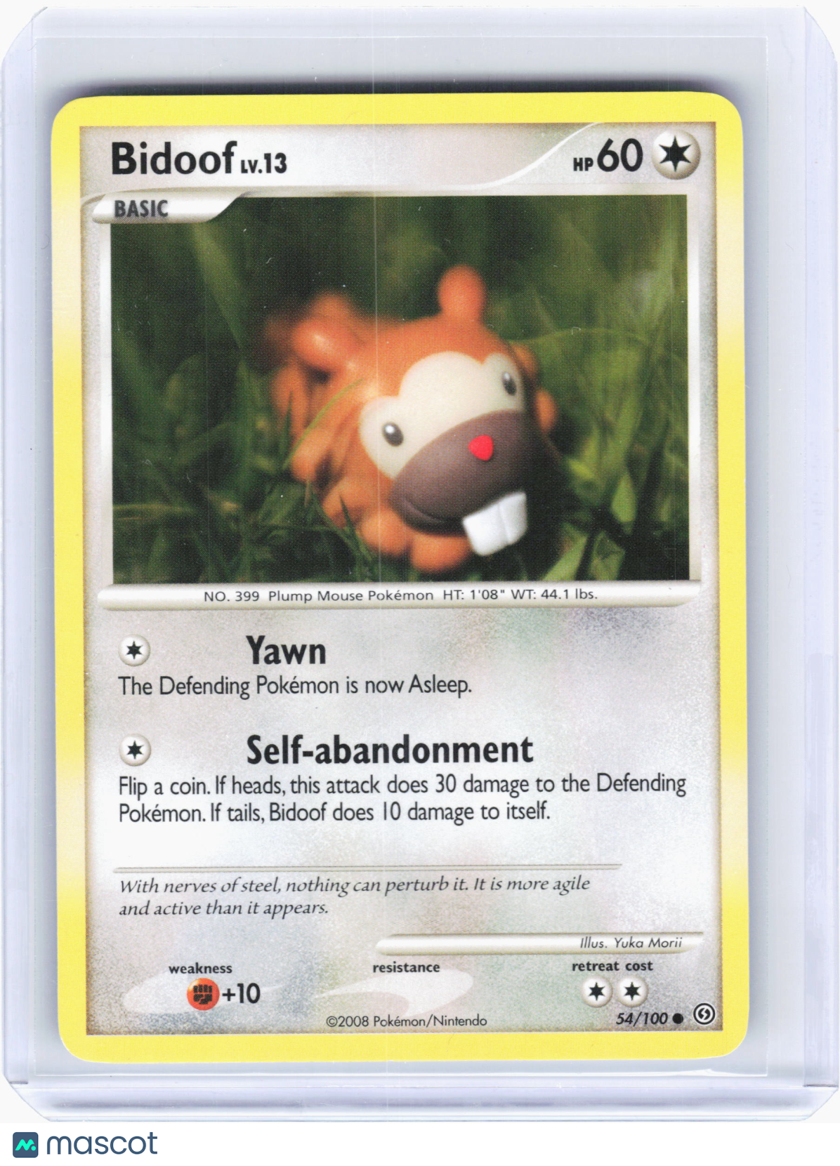 2008 Pokemon—Bidoof #54/100 Stormfront—Common Non-Holo