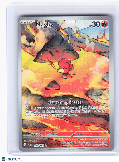 2023 Pokemon—Magby #186/182 Paradox Rift—Illustration Rare Foil