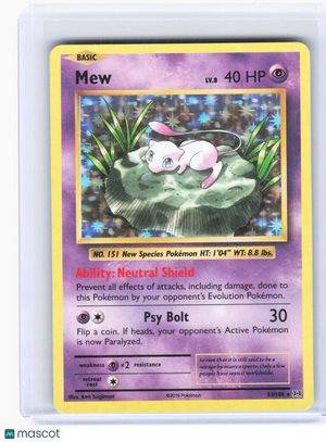 2016 Pokemon—Mew #53/108 Evolutions—Holo Rare Foil (Lightly Played)