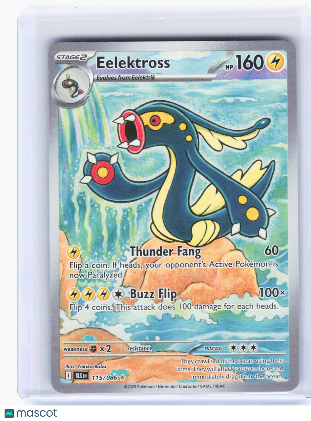 2025 Pokemon—Eelektross #115/86 Black Bolt—Illustration Rare Foil