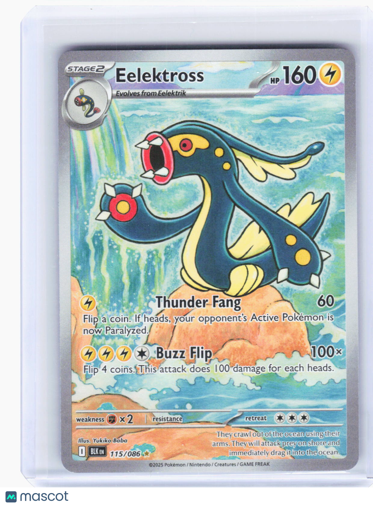 2025 Pokemon—Eelektross #115/86 Black Bolt—Illustration Rare Foil