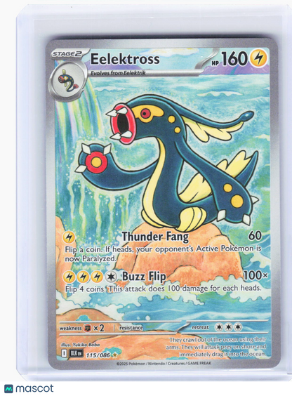 2025 Pokemon—Eelektross #115/86 Black Bolt—Illustration Rare Foil