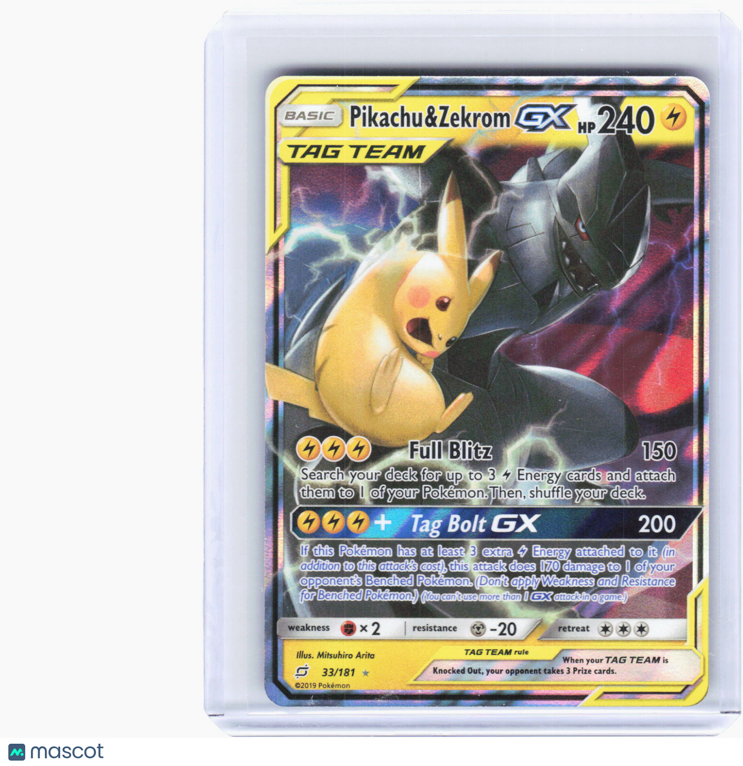 2019 Pokemon—Pikachu & Zekrom GX #33/181 Team Up—Ultra Rare Foil