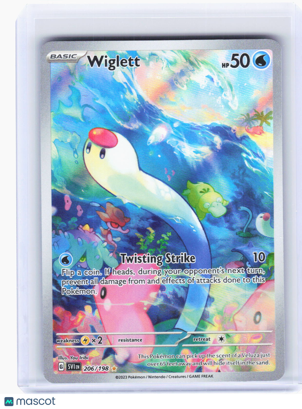 2023 Pokemon—Wiglett #206/198 Scarlet & Violet Base Set—Illustration Rare Foil
