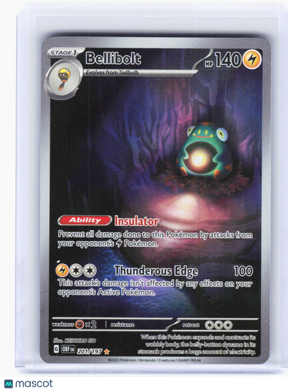 2023 Pokemon—Bellibolt #201/197 Obsidian Flames—Illustration Rare Foil