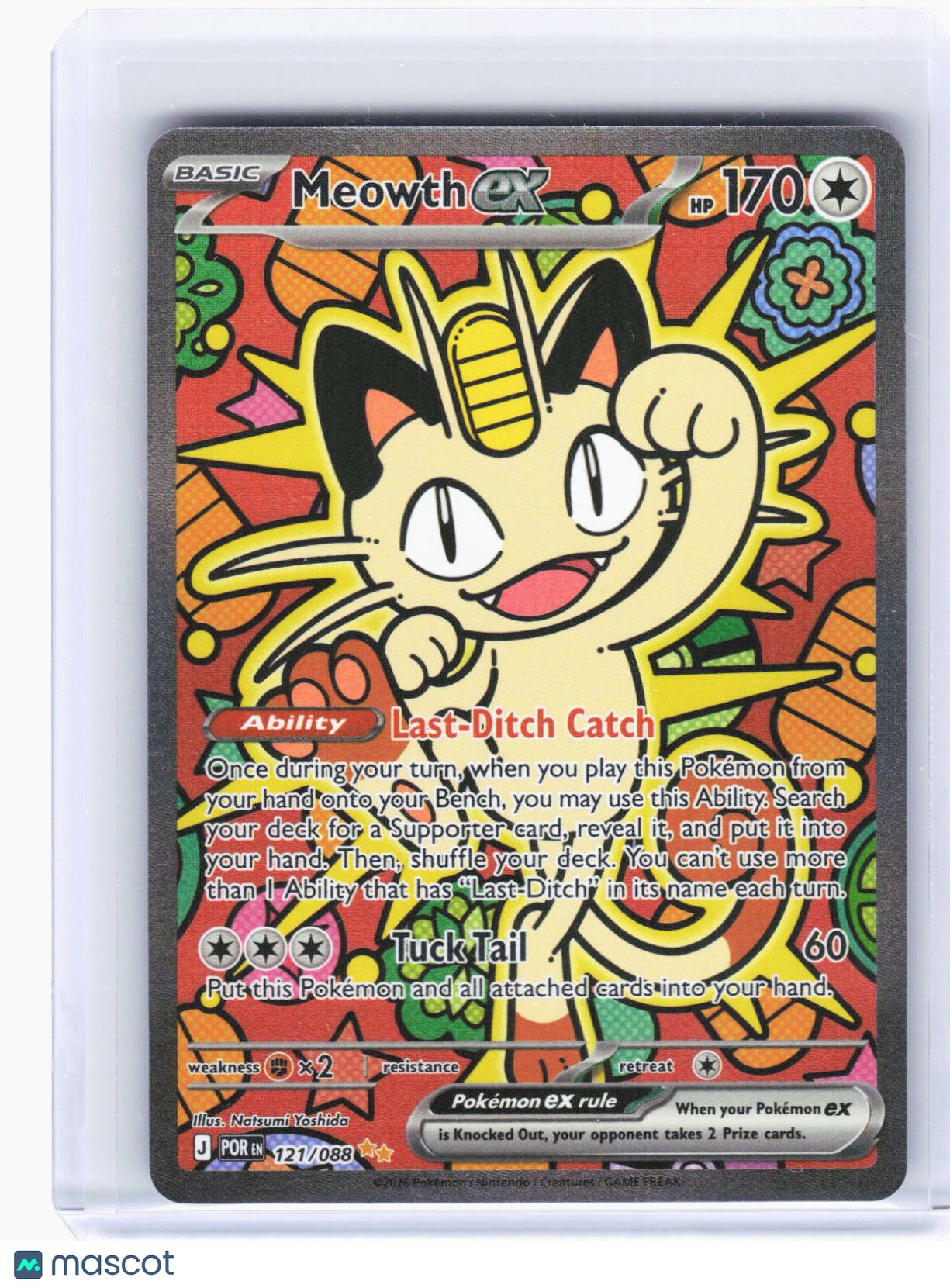 2026 Pokemon—Meowth ex #121/88 Perfect Order—Special Illustration Rare Holo