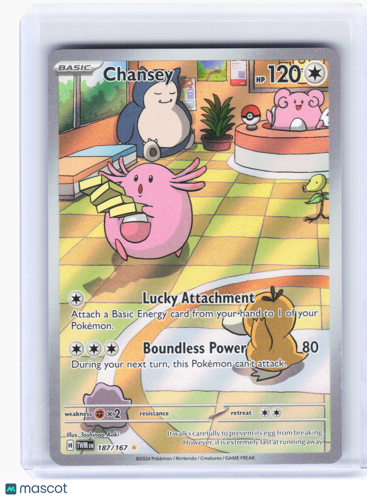 2024 Pokemon—Chansey #187/167 Twilight Masquerade—Illustration Rare Foil