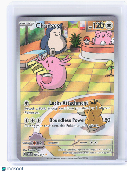 2024 Pokemon—Chansey #187/167 Twilight Masquerade—Illustration Rare Foil