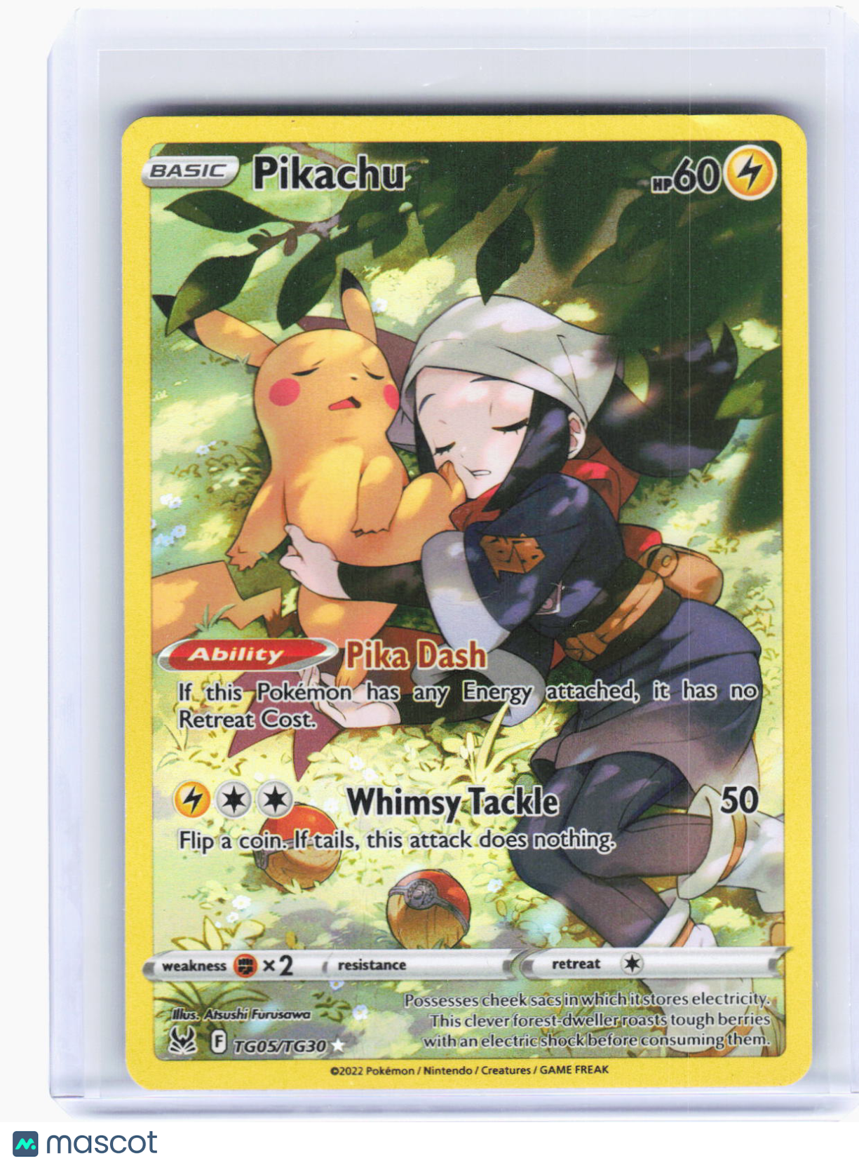2022 Pokemon—Pikachu #TG05/TG30 Lost Origin Trainer Gallery—UR Foil (DMG)