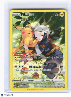 2022 Pokemon—Pikachu #TG05/TG30 Lost Origin Trainer Gallery—UR Foil (DMG)
