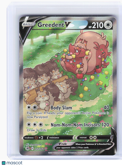2022 Pokemon—Greedent V (Alternate Full Art) #257/264 Fusion Strike—UR Foil