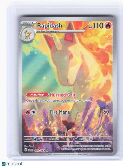 2025 Pokemon—Rapidash #189/182 Destined Rivals—Illustration Rare Foil