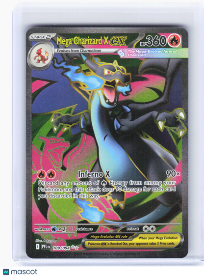 2025 Pokemon—Mega Charizard X ex #109/94 Phantasmal Flames—Ultra Rare Foil