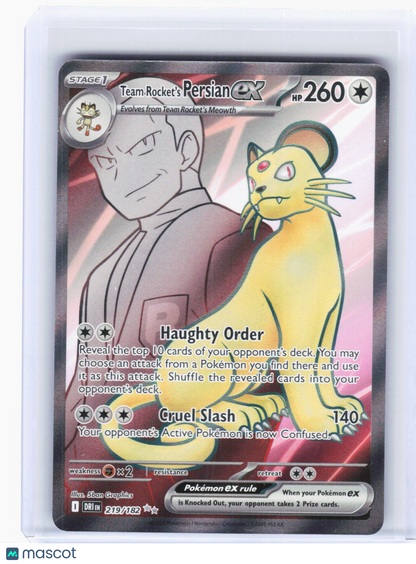 2025 Pokemon—Team Rocket's Persian ex #219/182 Destined Rivals—Ultra Rare Foil