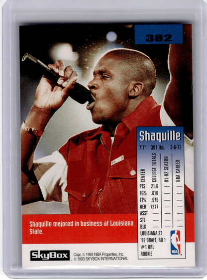 1993 SkyBox Basketball—Shaquille O'Neal #382 —Very Good