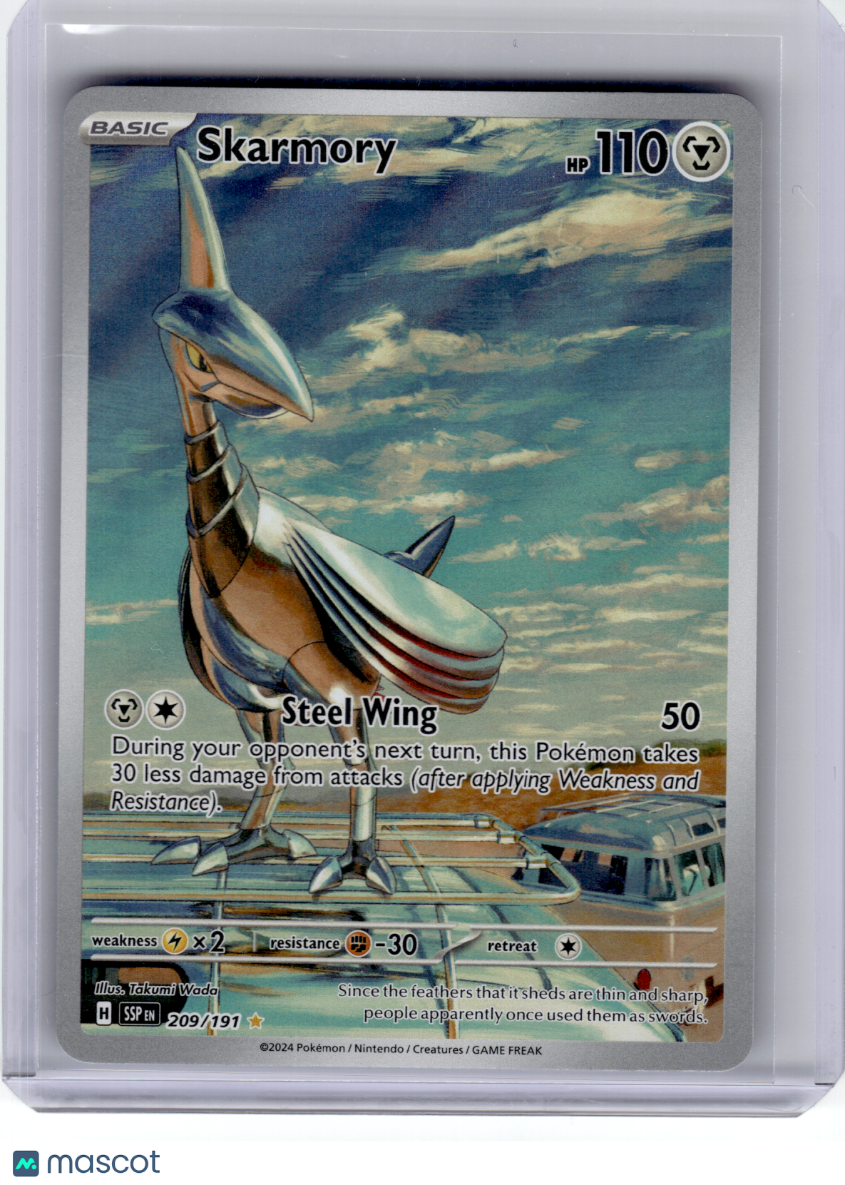 2024 Pokemon—Skarmory #209 Surging Sparks—Illustration Rare Holo
