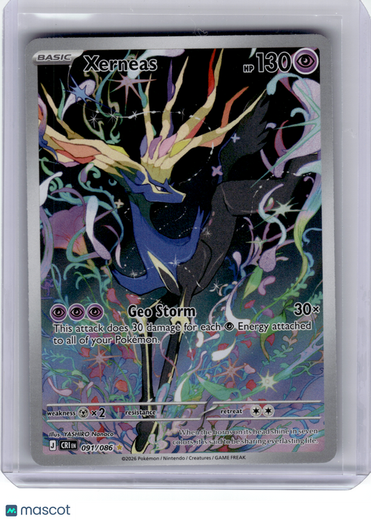 2026 Pokemon—Xerneas #91 Chaos Rising—Illustration Rare Holo