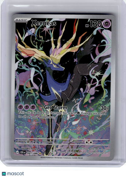 2026 Pokemon—Xerneas #91 Chaos Rising—Illustration Rare Holo