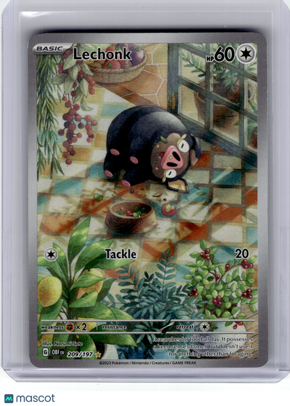 2023 Pokemon—Lechonk #209 Obsidian Flames—Illustration Rare Holo [MP]