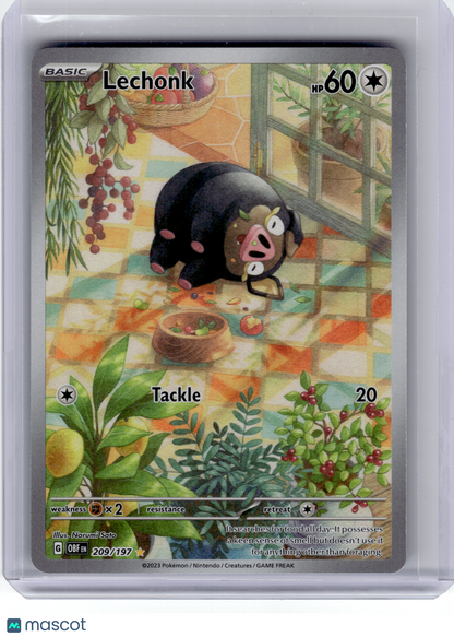 2023 Pokemon—Lechonk 209 Obsidian Flames—Illustration Rare Holo [Lightly Played]