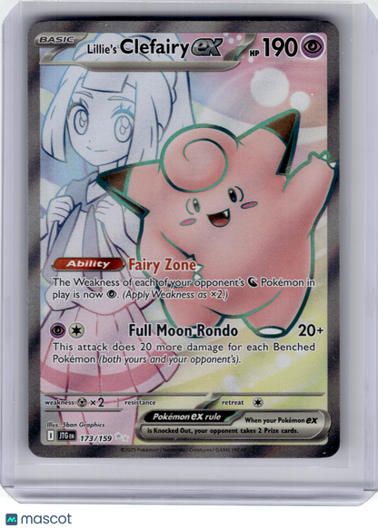 2025 Pokemon—Lillie's Clefairy EX #173 Journey Together—Ultra Rare Holo [LP]