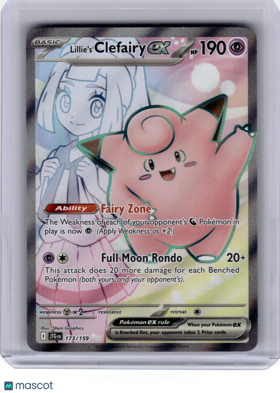 2025 Pokemon—Lillie's Clefairy EX #173 Journey Together—Ultra Rare Holo [LP]