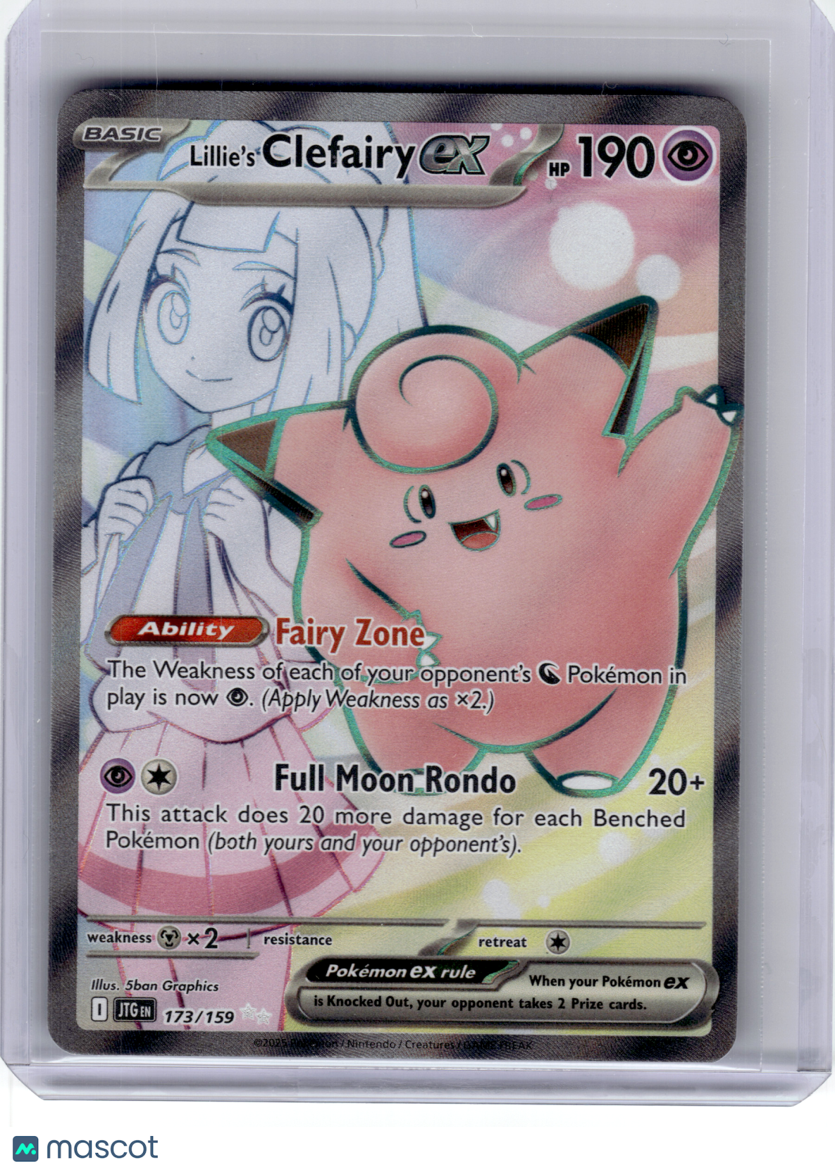 2025 Pokemon—Lillie's Clefairy EX #173 Journey Together—Ultra Rare Holo [LP]