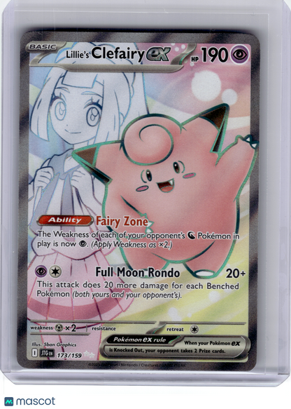 2025 Pokemon—Lillie's Clefairy EX #173 Journey Together—Ultra Rare Holo [LP]