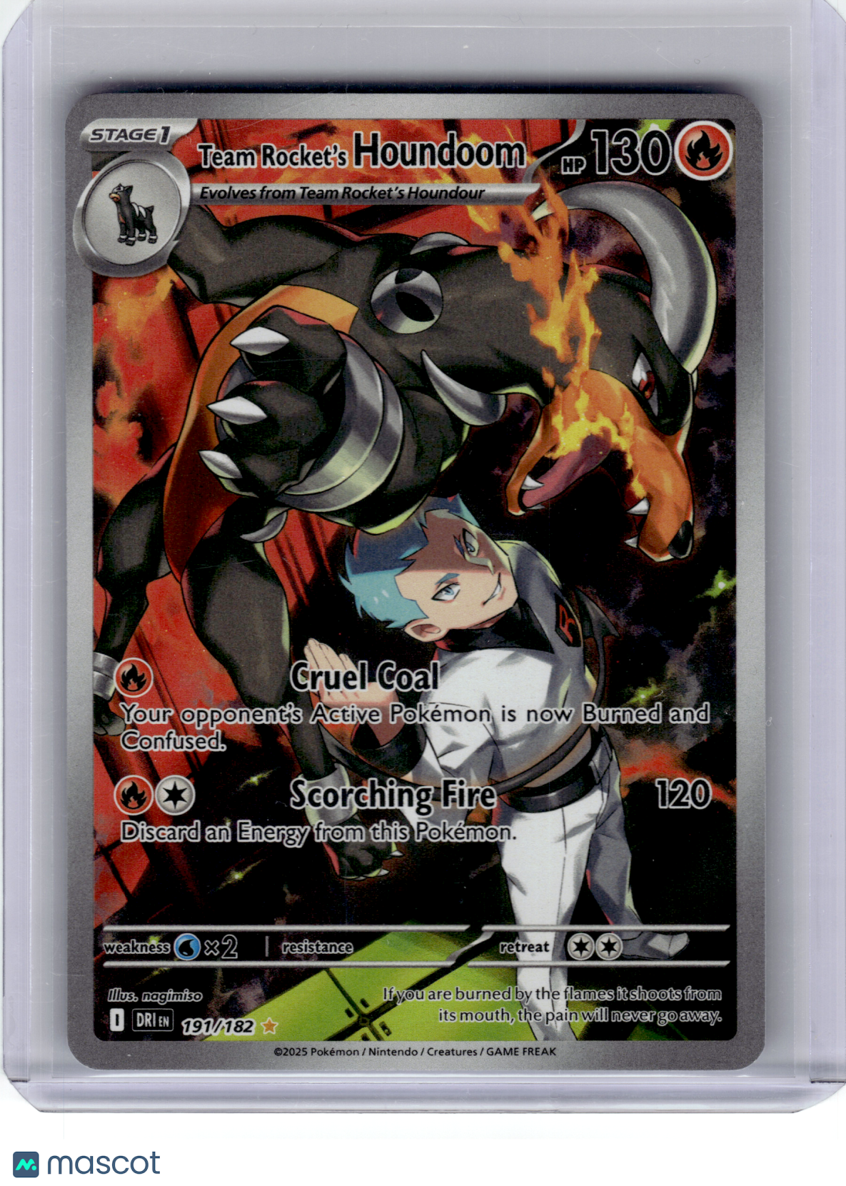 2025 Pokemon—Team Rocket's Houndoom #191 Destined Rivals—Illustration Rare Holo
