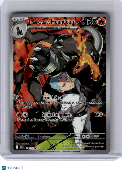2025 Pokemon—Team Rocket's Houndoom #191 Destined Rivals—Illustration Rare Holo