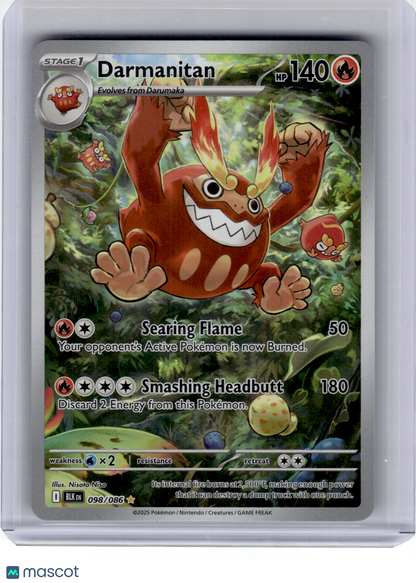 2025 Pokemon—Darmanitan #98 Black Bolt—Illustration Rare Holo