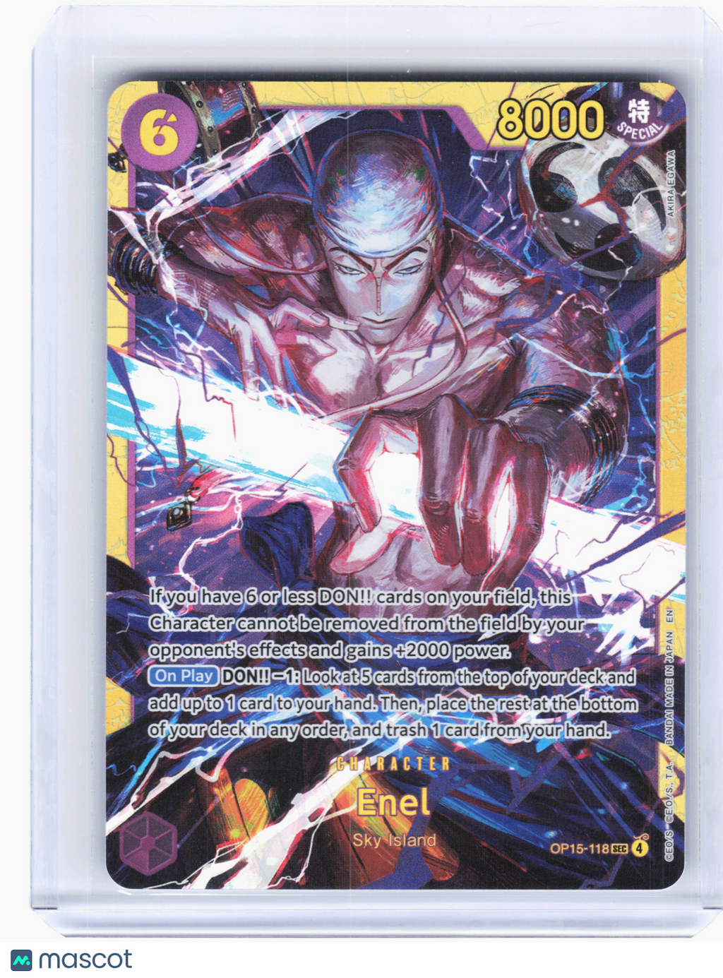 2026 One Piece—Enel #OP15-118 Adventure on Kami's Island—Secret Rare Foil