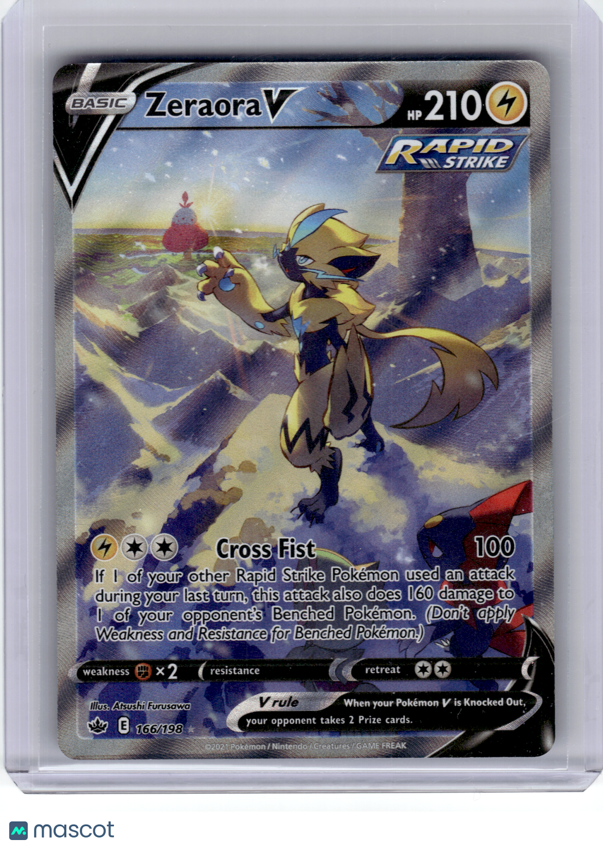 2021 Pokemon—Zeraora V #166 Chilling Reign—Ultra Rare Holo [Lightly Played]