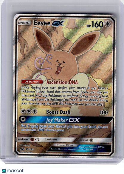 2019 Pokemon—Eevee GX #SM233 Sun and Moon—Black Star Promo Holo [Heavily Played]