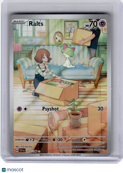2023 Pokemon—Ralts #211 Scarlet & Violet—Illustration Rare Holo