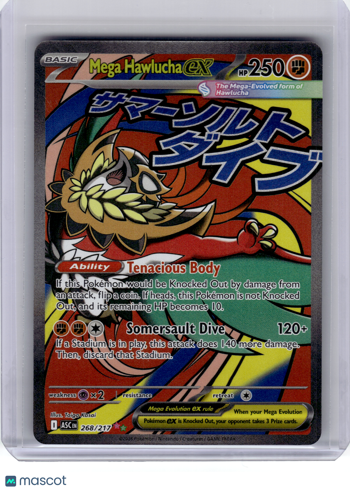 2026 Pokemon—Mega Hawlucha ex #268 Ascended Heroes—Mega Attack Holo