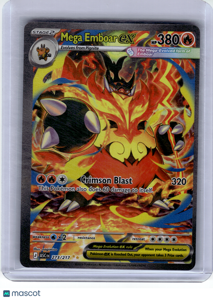 2026 Pokemon—Mega Emboar ex #273 Ascended Heroes—Special Illustration Rare Holo